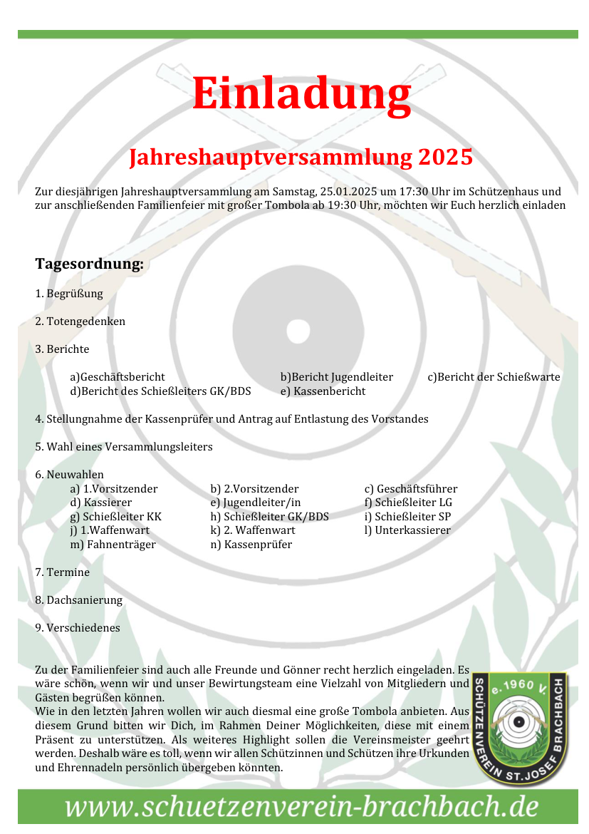 Einladung JHV 2025