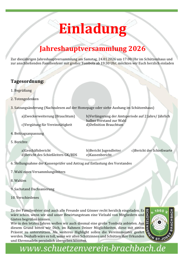 Einladung JHV 2026